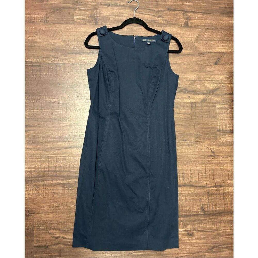 Brooks Brothers 346 Stretch Navy Blue Pencil Dress, Sz 6, MSRP $298